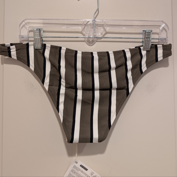 NWT SOLID & STRIPED Rachel Bikini Bottom - Olive/Cream/Black Stripe XL - Picture 6 of 7